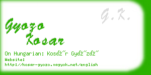 gyozo kosar business card